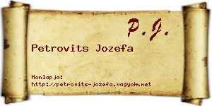 Petrovits Jozefa névjegykártya